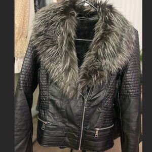 Love Token- Faux Fur and Leather Jacket